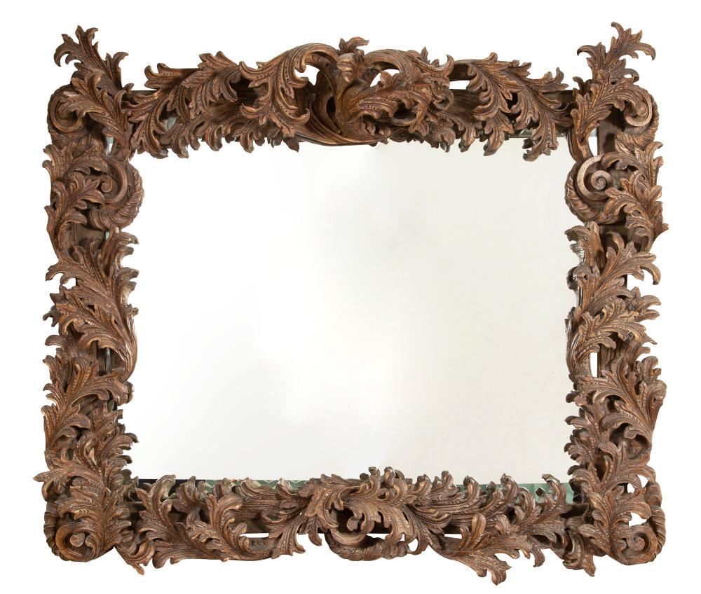 Italian Baroque Style Foliate Carved Walnut Mirror (1 of 5)