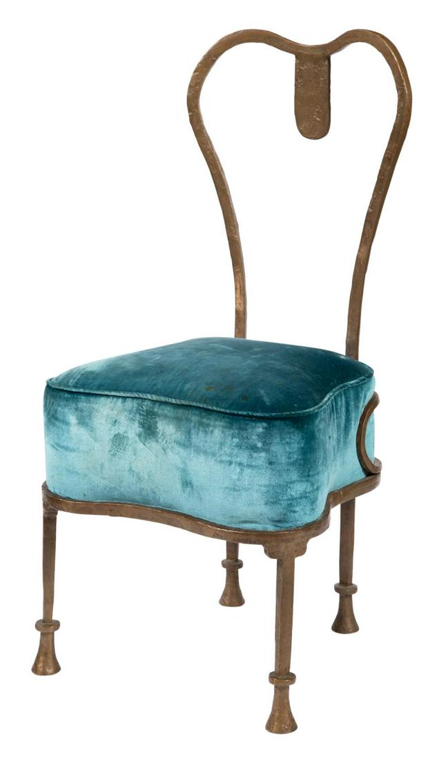 Upholstered Gilt-Bronze Slipper Chair (1 of 4)