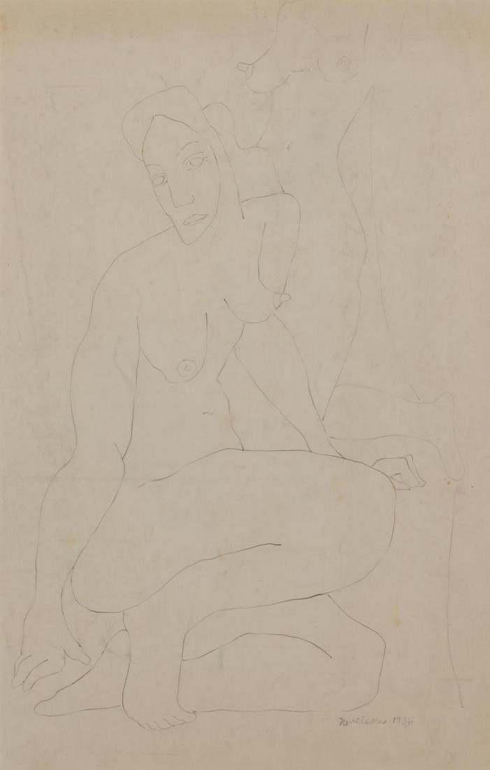 Louise Nevelson American, 1899-1988 Two Female Nudes, (1 of 4)