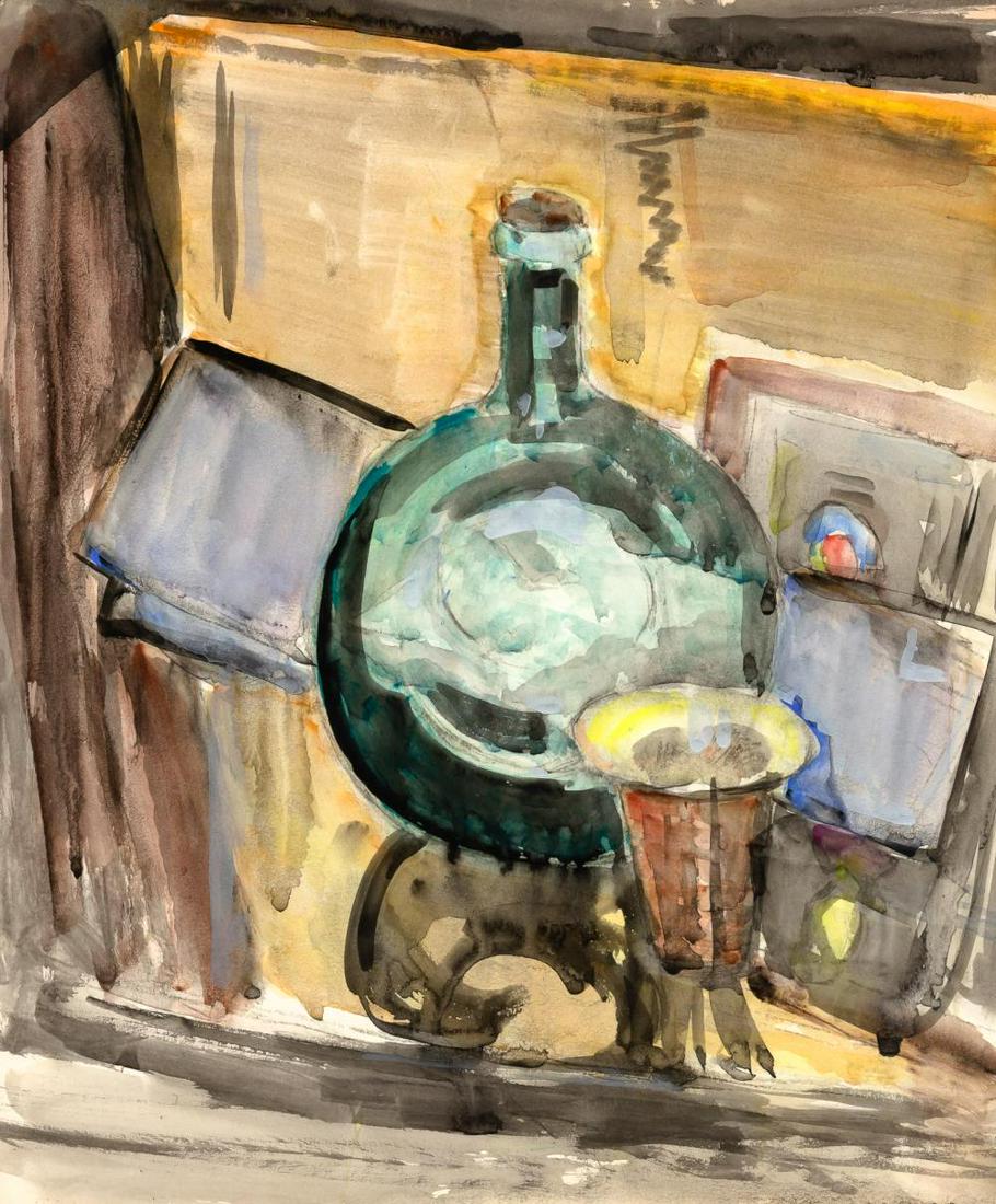 Max Weber American, 1881-1961 Still Life of a Bottle (1 of 3)