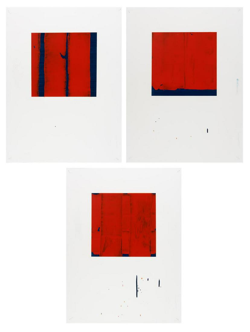 John Zinsser American, b. 1961 North American Dream: John Zinsser American, b. 1961 North American Dream Review 1B; North American Dream Review 2B and North American Dream Review 4B, 2000: Three Each signed, dated and titled on the verso Enamel and oil