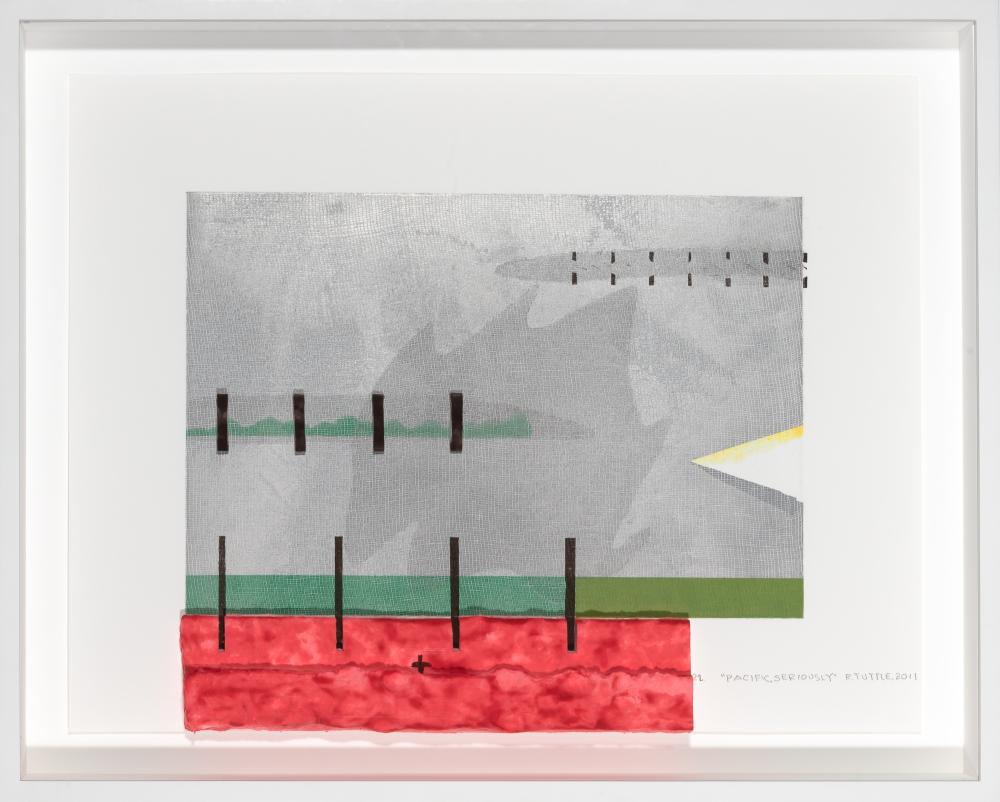 Richard Tuttle PACIFIC, SERIOUSLY Hand-colored color: Richard Tuttle (b. 1941) PACIFIC, SERIOUSLY Hand-colored color aquatint, spit-bite, woodcut, drypoint with chine collé and paper pulp construction, 2012, signed, dated 2011, titled and numbered 2