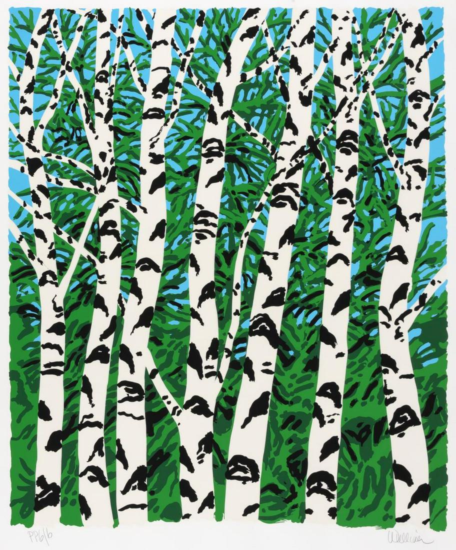 Neil Welliver BIRCHES Color screenprint (1 of 4)