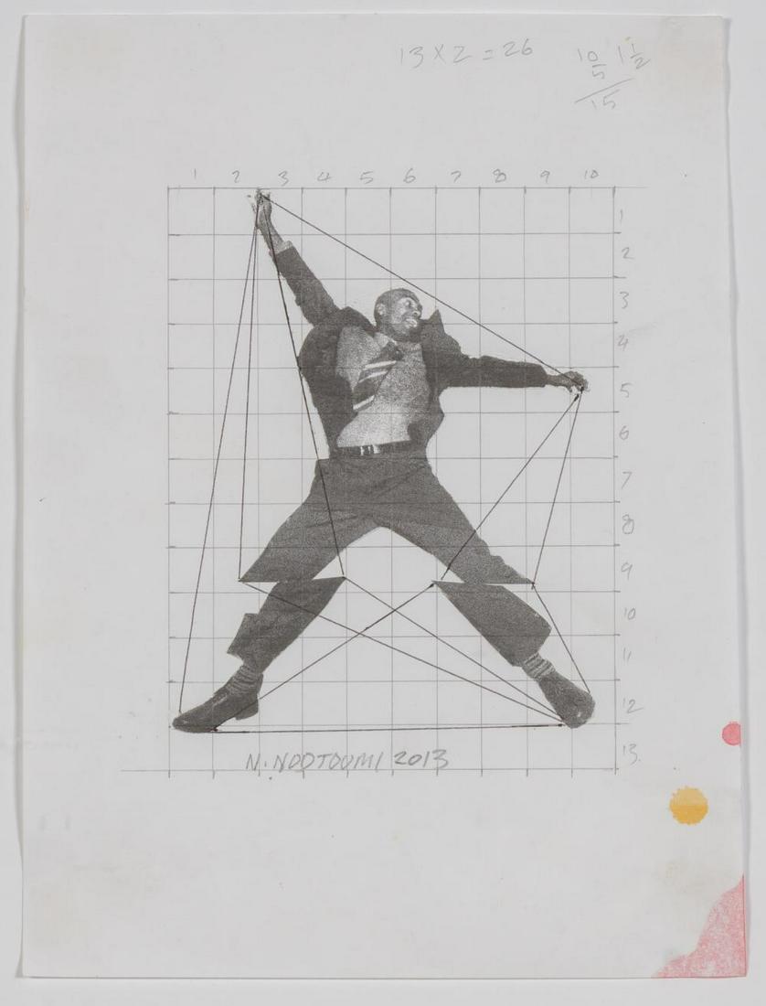 Nicky Nodjoumi Iranian/American, b. 1942 Untitled, 2013: Nicky Nodjoumi Iranian/American, b. 1942 Untitled, 2013 Signed N. Nodjoumi and dated 2013 (lc) Photocopy, collage, graphite and ink on paper 8 3/8 x 6 inches (21.14 x 15.24 cm) From the Collection of