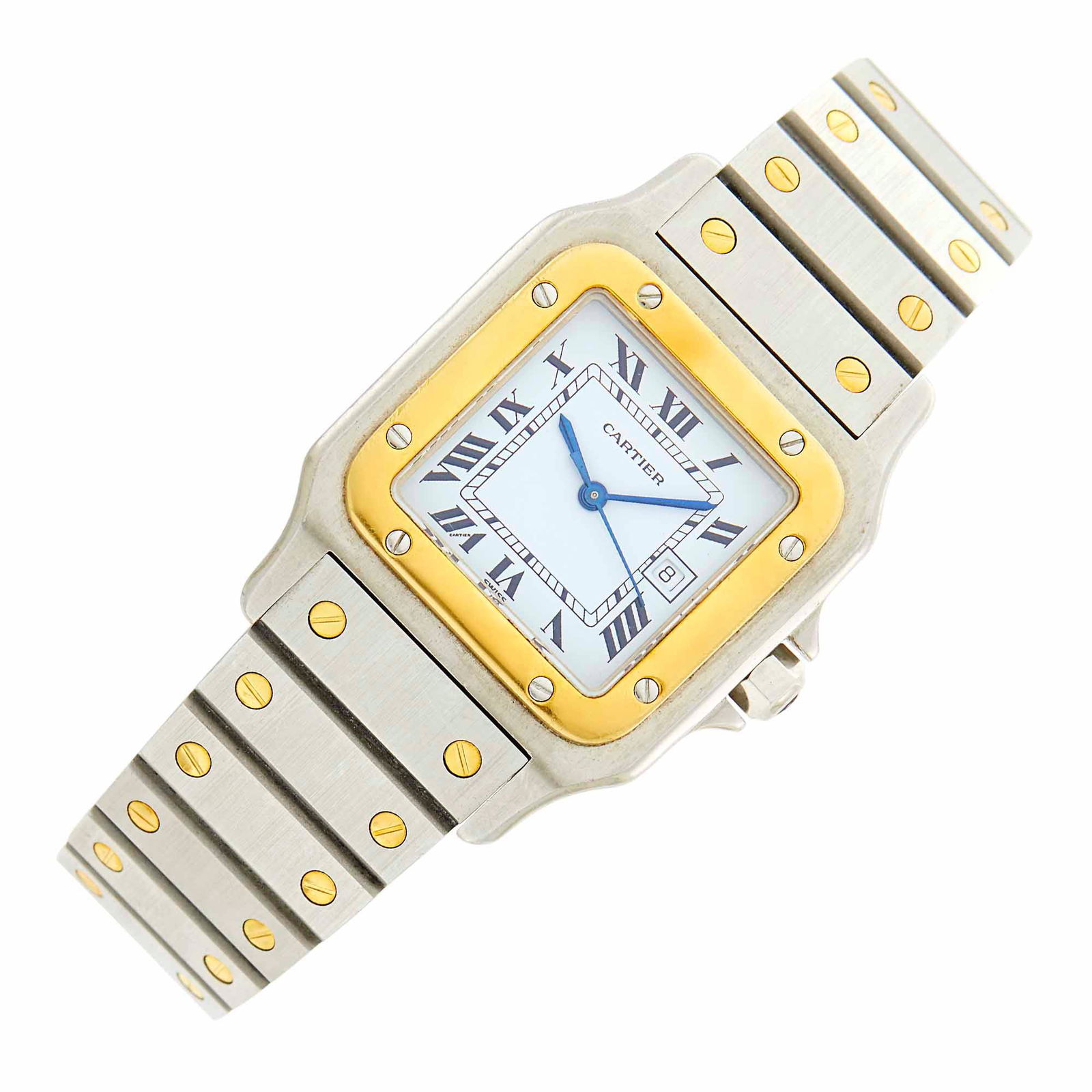 Cartier Stainless Steel and Gold 'Santos' Wristwatch (1 of 2)
