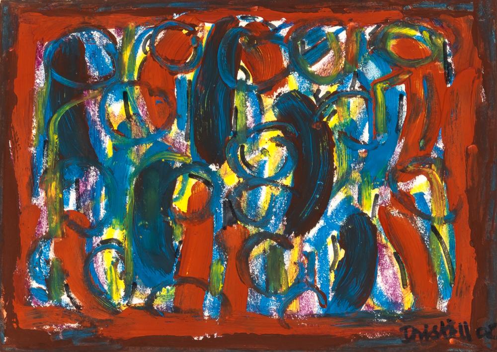 David Driskell American, 1931-2020 Figures, 2002: David Driskell American, 1931-2020 Figures, 2002 Signed and dated Driskell 02 (lr), signed and dated David Driskell 2002 and inscribed as titled on the reverse Mixed media and oil on panel 5 x 7 inche