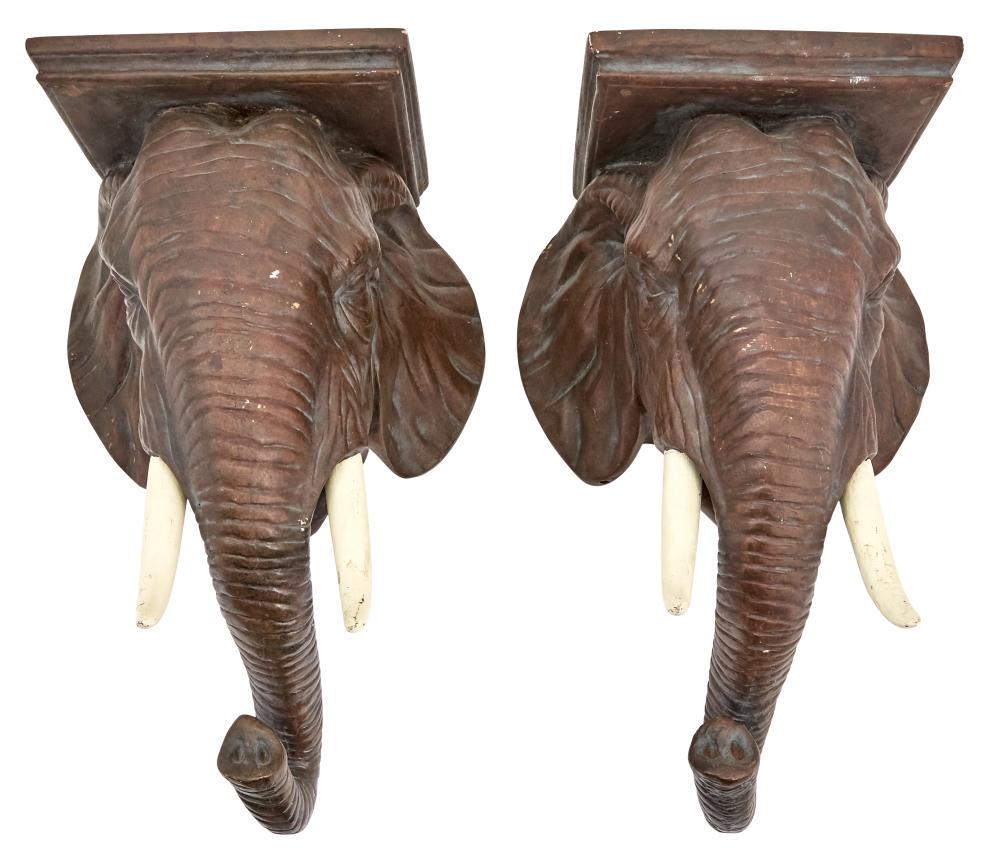 Pair of Painted Composition Elephant-Form Wall Brackets (1 of 3)