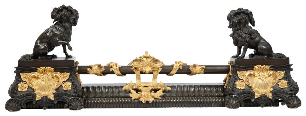 Louis XV Style Gilt and Patinated Bronze Fire Fender (1 of 3)