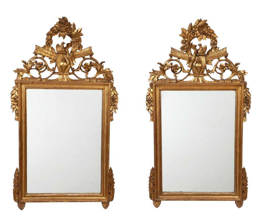 Pair of Italian Neoclassical Style Giltwood Mirrors (1 of 5)