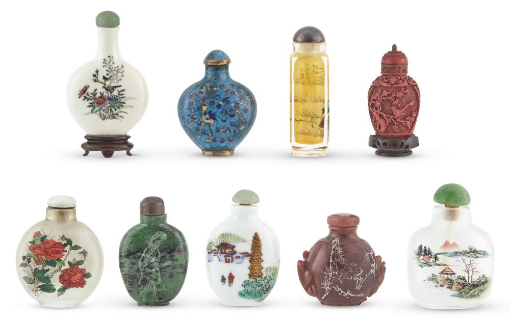 Nine Chinese Snuff Bottles (1 of 4)