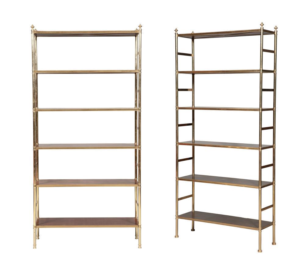 Pair of Gilt-Metal and Stained Wood Étagères (1 of 5)