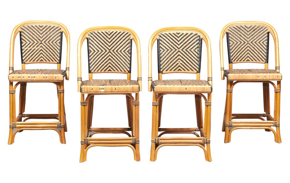 Set of Four Rattan Bar Stools (1 of 6)