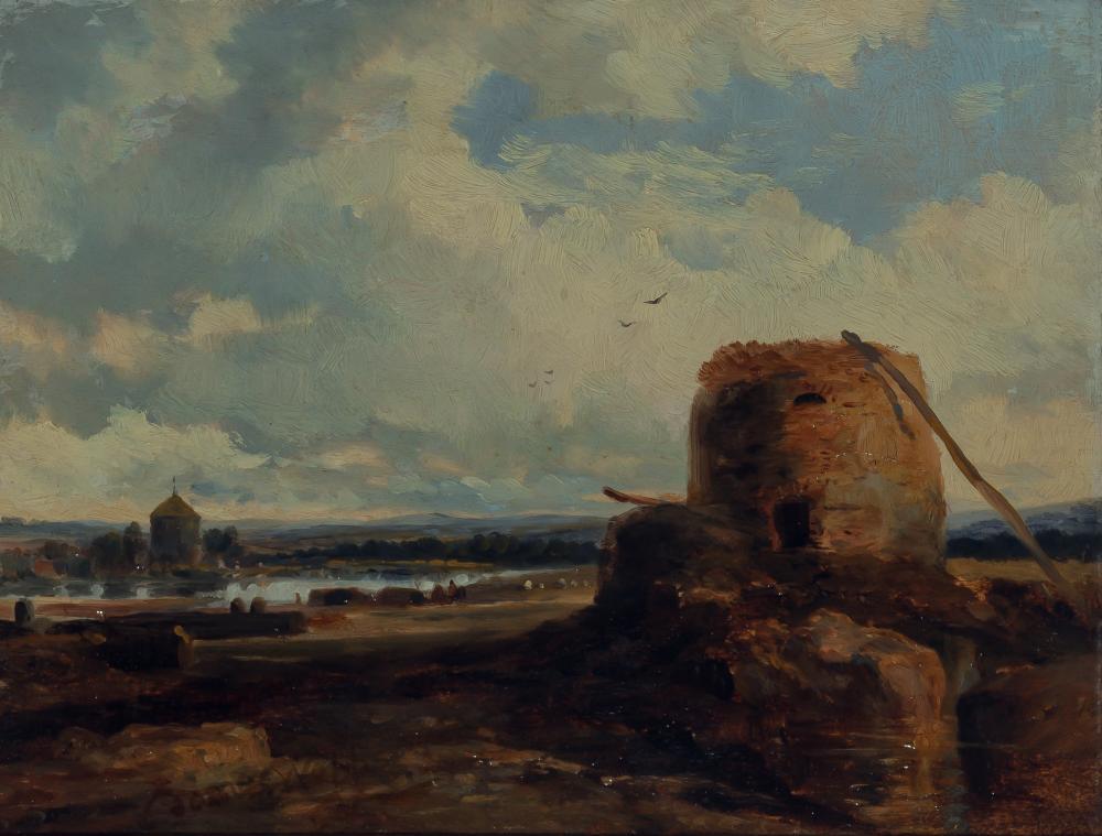 James Webb English, 1825-1895 Landscape with Haystacks (1 of 4)