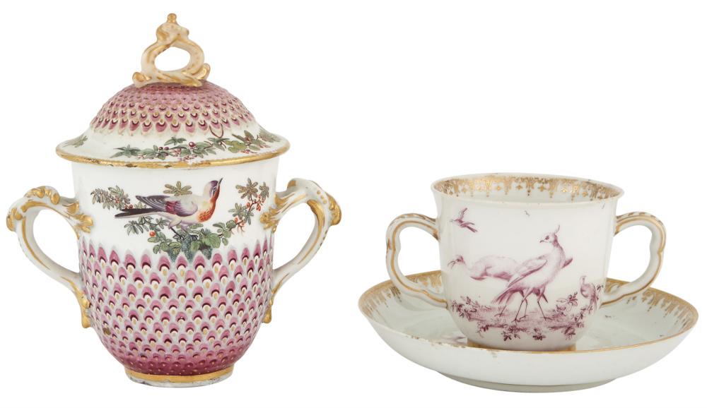 Chelsea Porcelain Scale-Pattern Two-Handled Chocolate (1 of 4)