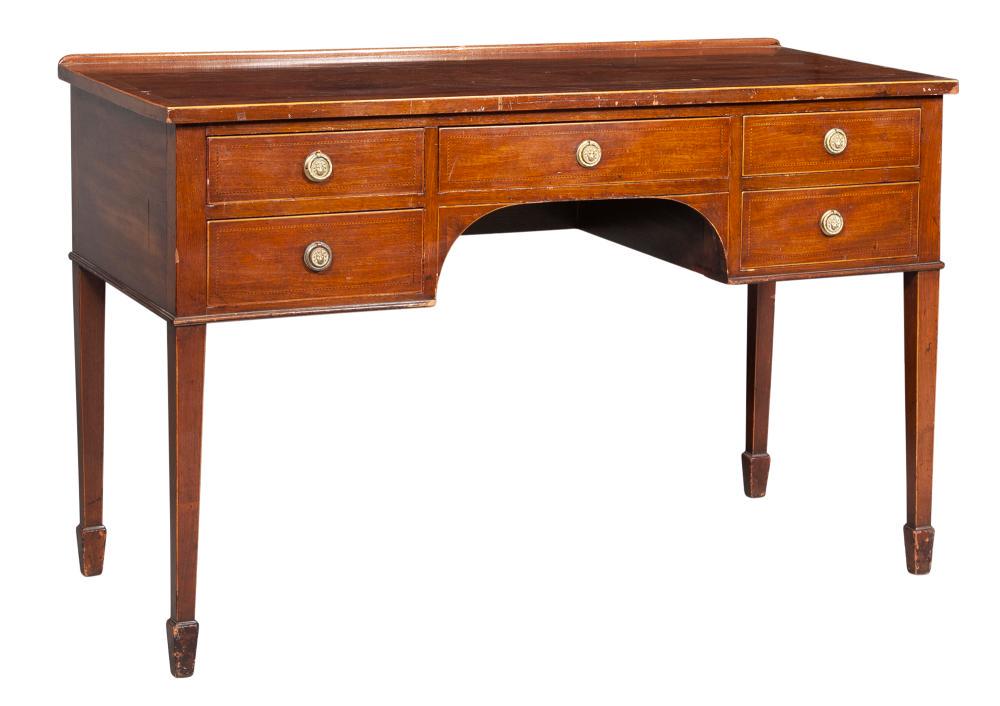 George III Style Inlaid Mahogany Writing Table (1 of 7)