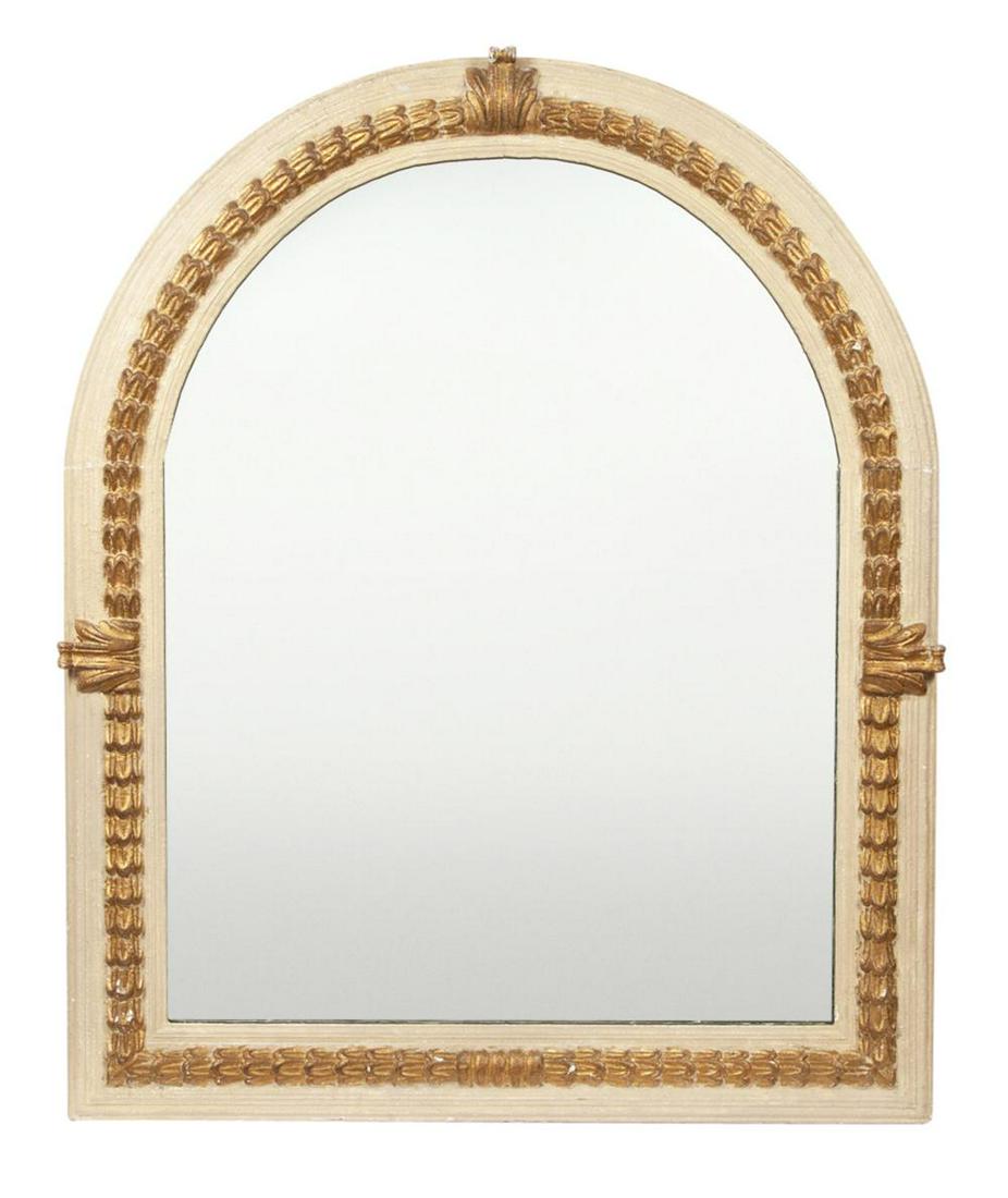 Louis XVI Style Painted and Parcel Gilt Mirror (1 of 2)