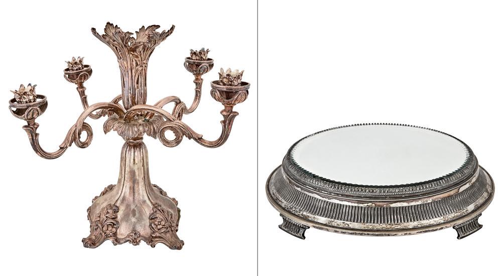 Victorian Silver Plated Epergne; Together with a Silver (1 of 9)