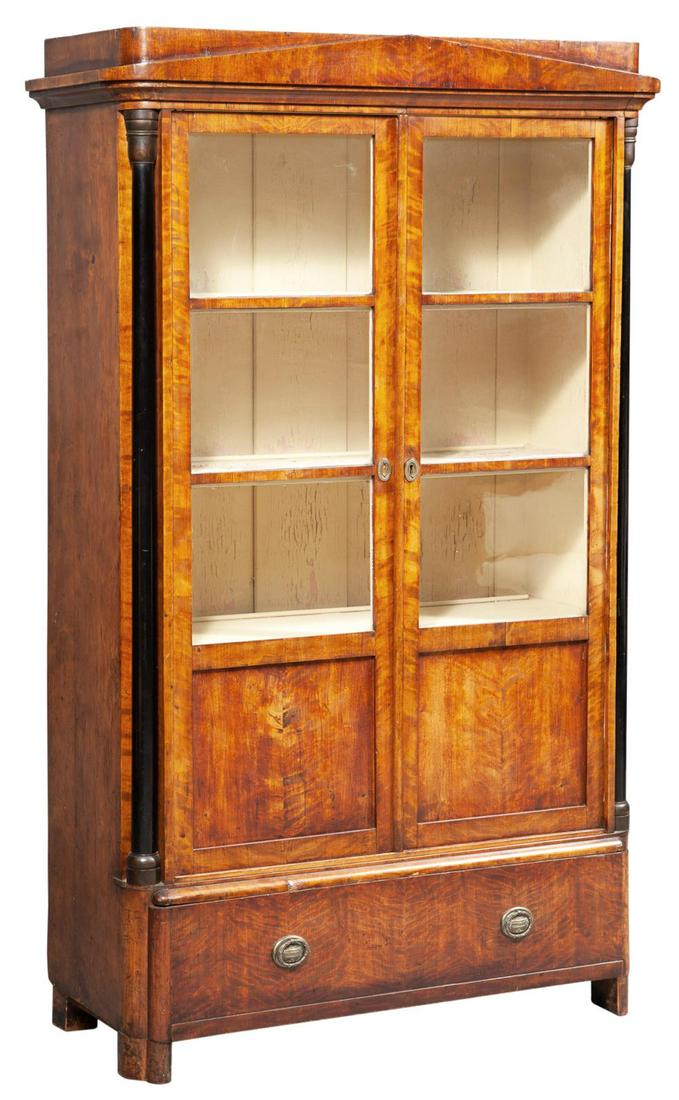 Biedermeier Walnut and Part-Ebonized Bookcase (1 of 9)