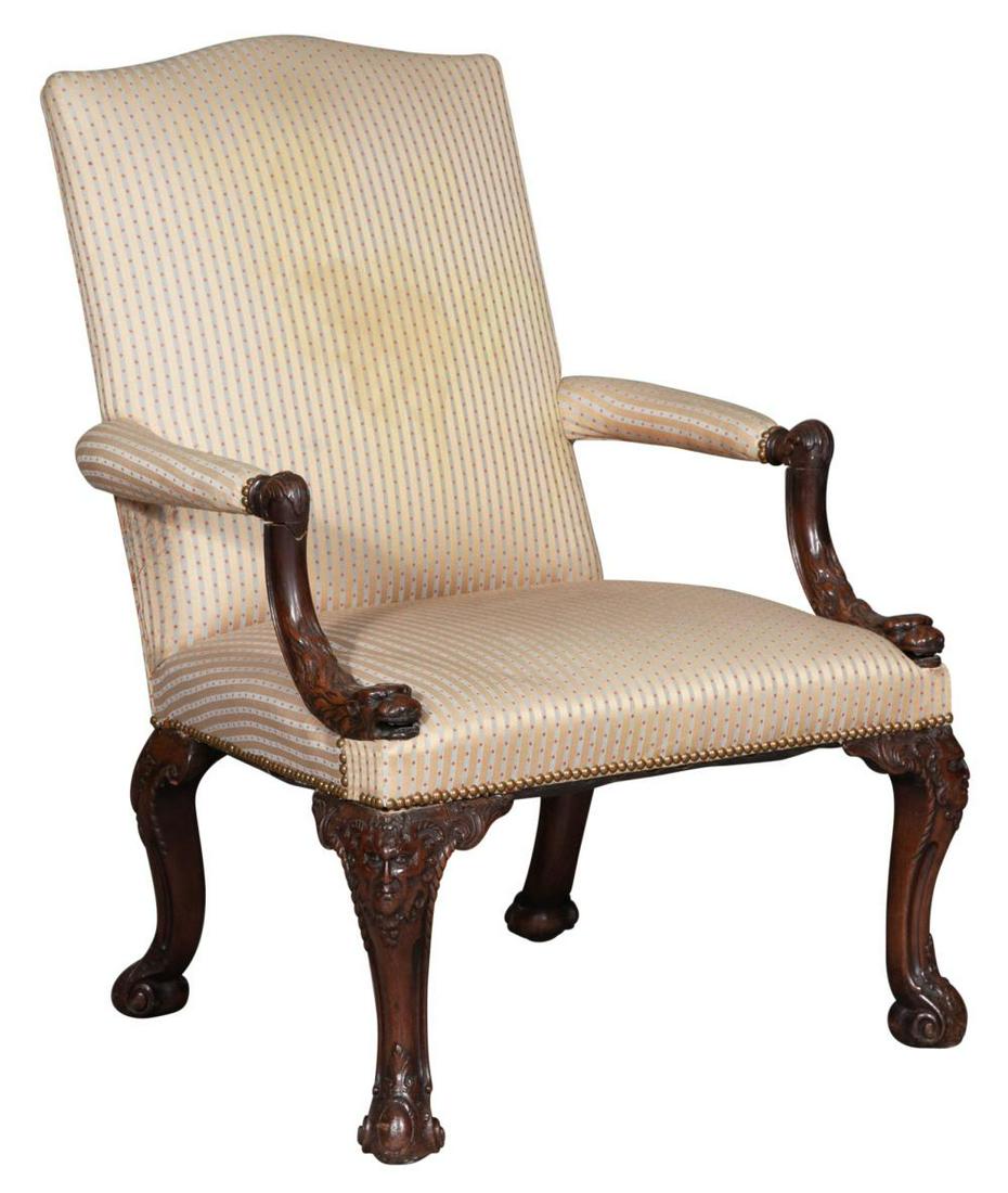 George II Style Mahogany Library Armchair (1 of 6)
