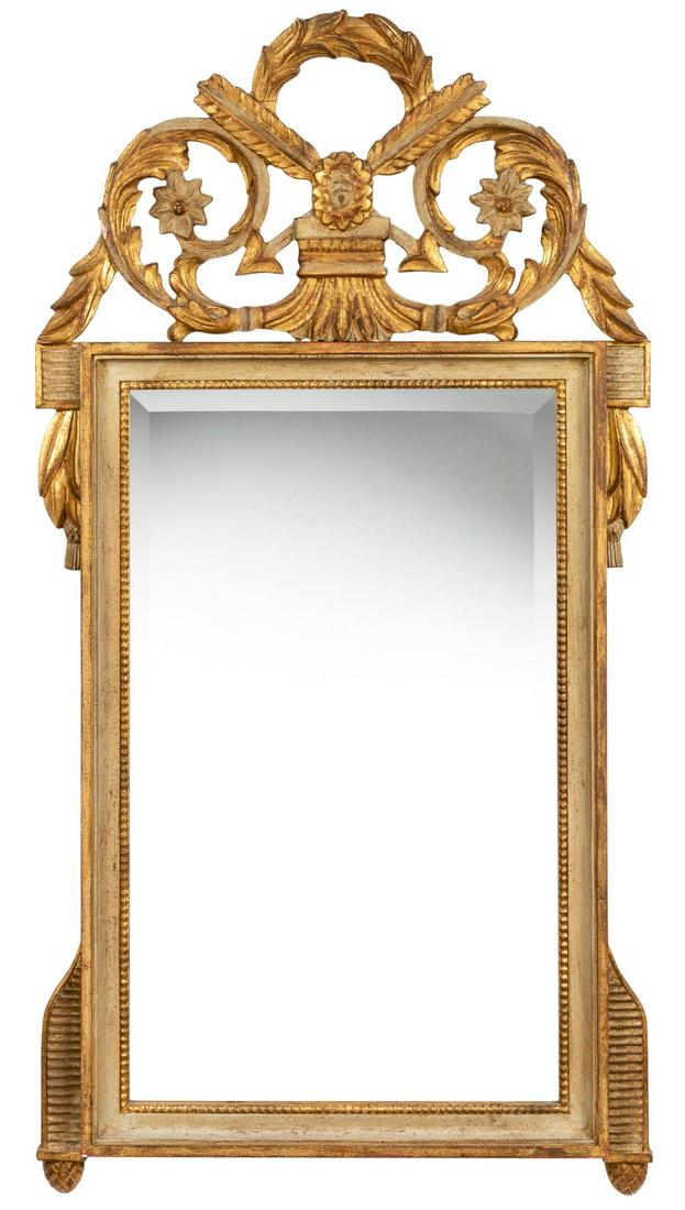 Empire Style Parcel Gilt and Painted Wood Mirror (1 of 2)