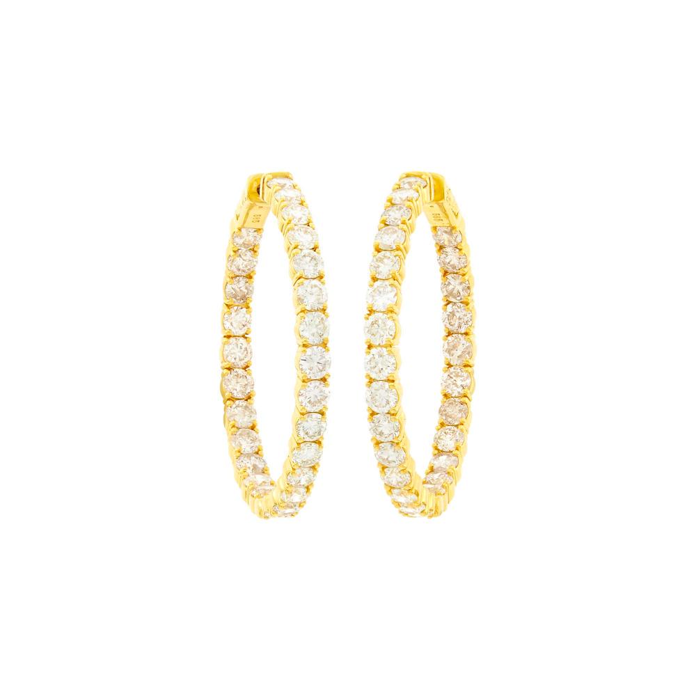 Pair of Gold and Diamond Hoop Earrings (1 of 1)