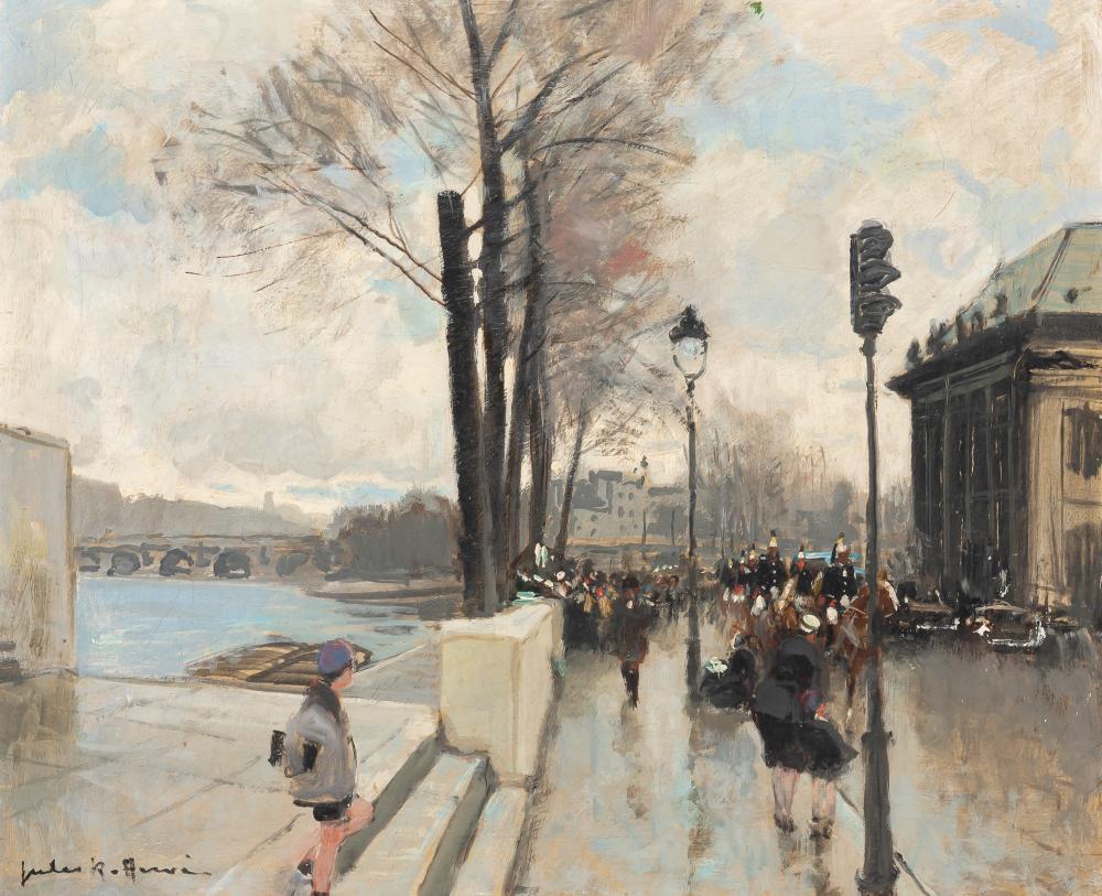 Jules Rene Herve French, 1887-1981 Street View with (1 of 4)