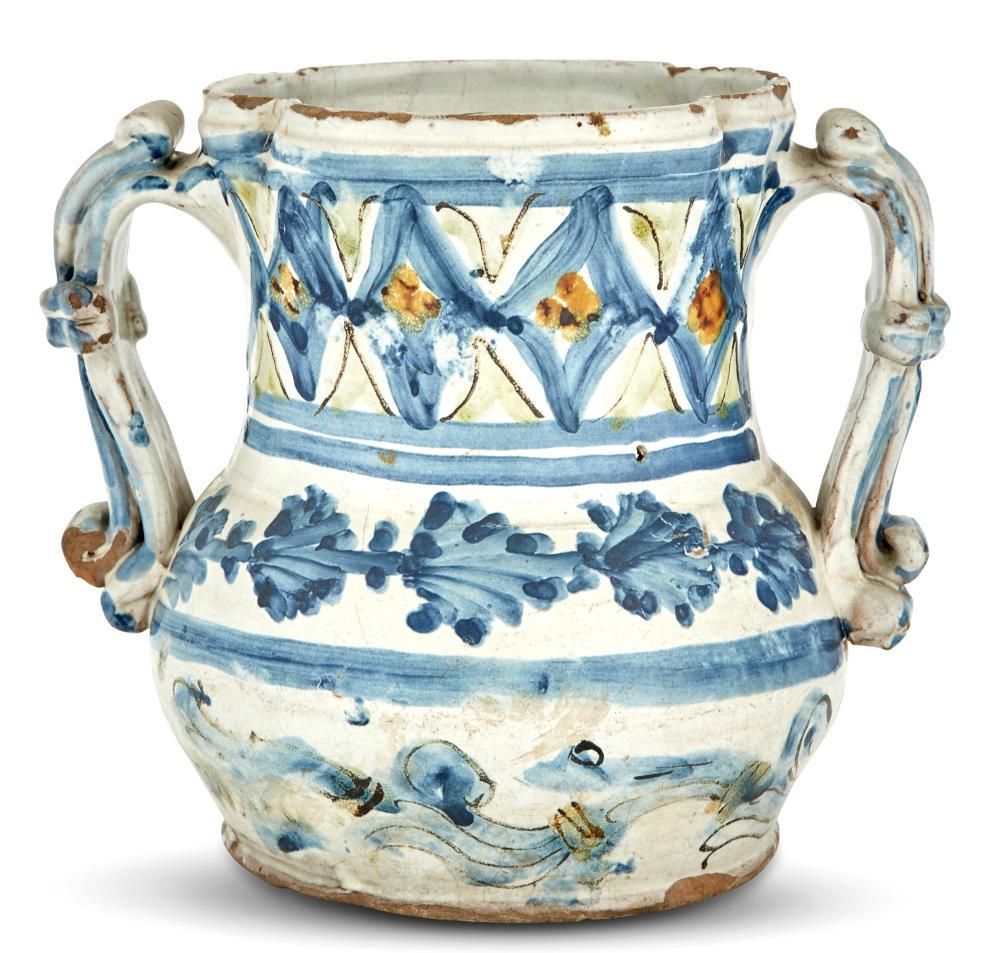 Continental Faience Two-Handled Cup (1 of 5)