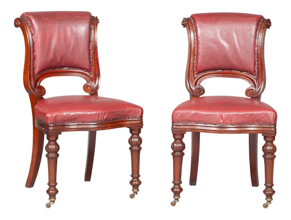 Set of Six Victorian Leather-Upholstered Mahogany (1 of 4)