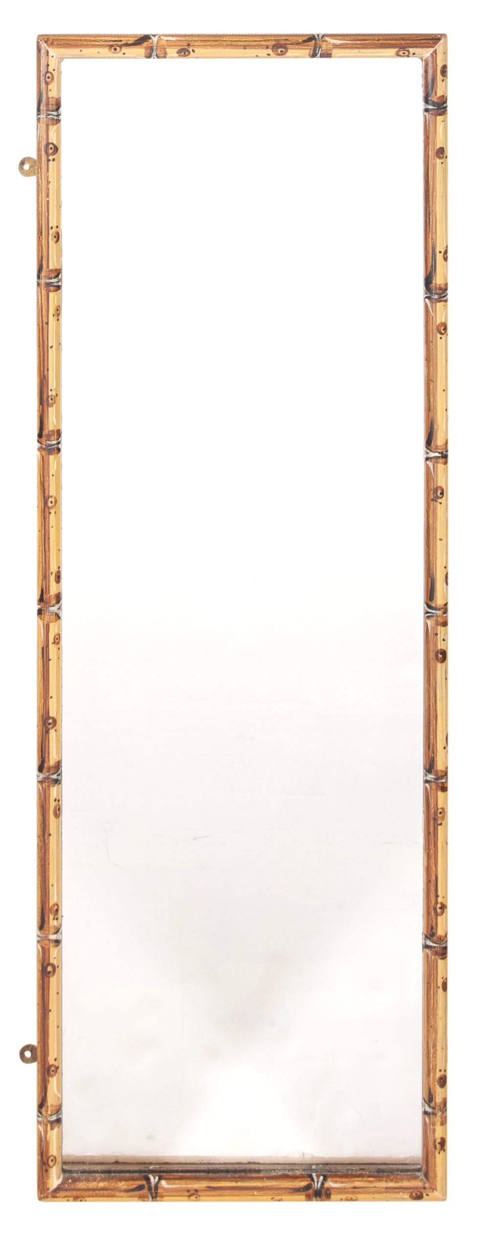 Painted Wood Faux Bamboo Mirror (1 of 2)