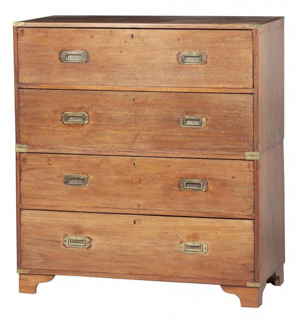 English Brass-Bound-Mahogany Campaign Secretaire/Chest (1 of 7)