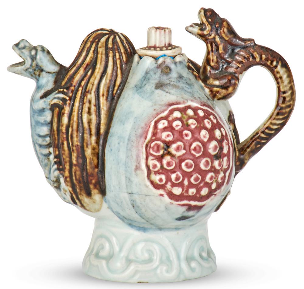 A Chinese Glazed Porcelain 'Dragon and Pomegranate' (1 of 5)