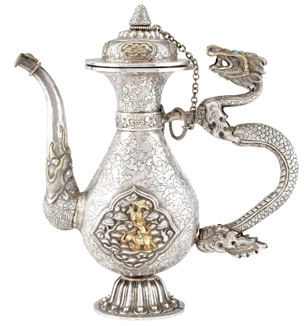 A Sino-Tibetan Silver Ewer (1 of 6)