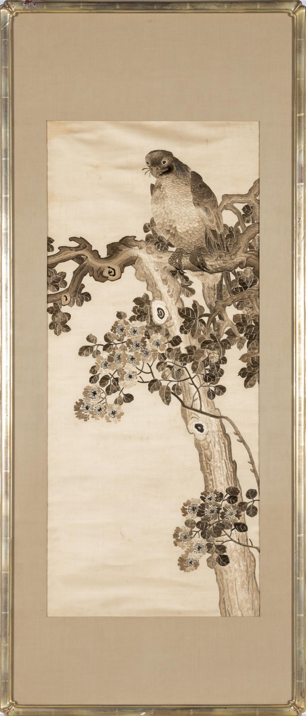 A Japanese Embroidered Silk Panel (1 of 2)