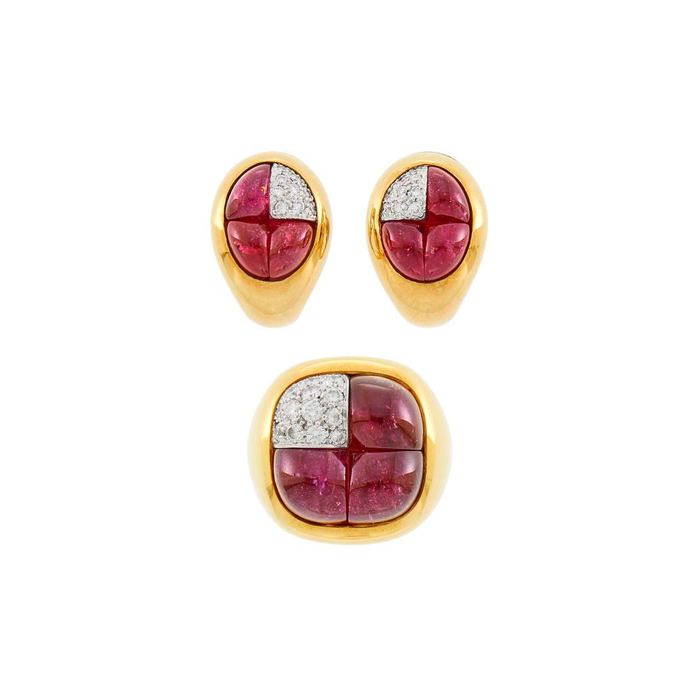 Pomellato Gold, Cabochon Pink Tourmaline and Diamond (1 of 4)