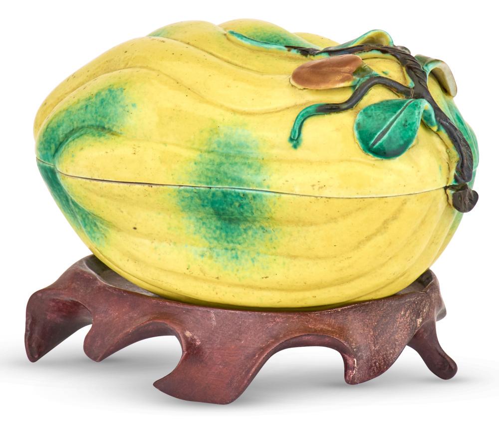 A Chinese Enameled Porcelain Citrus-Form Box (1 of 8)