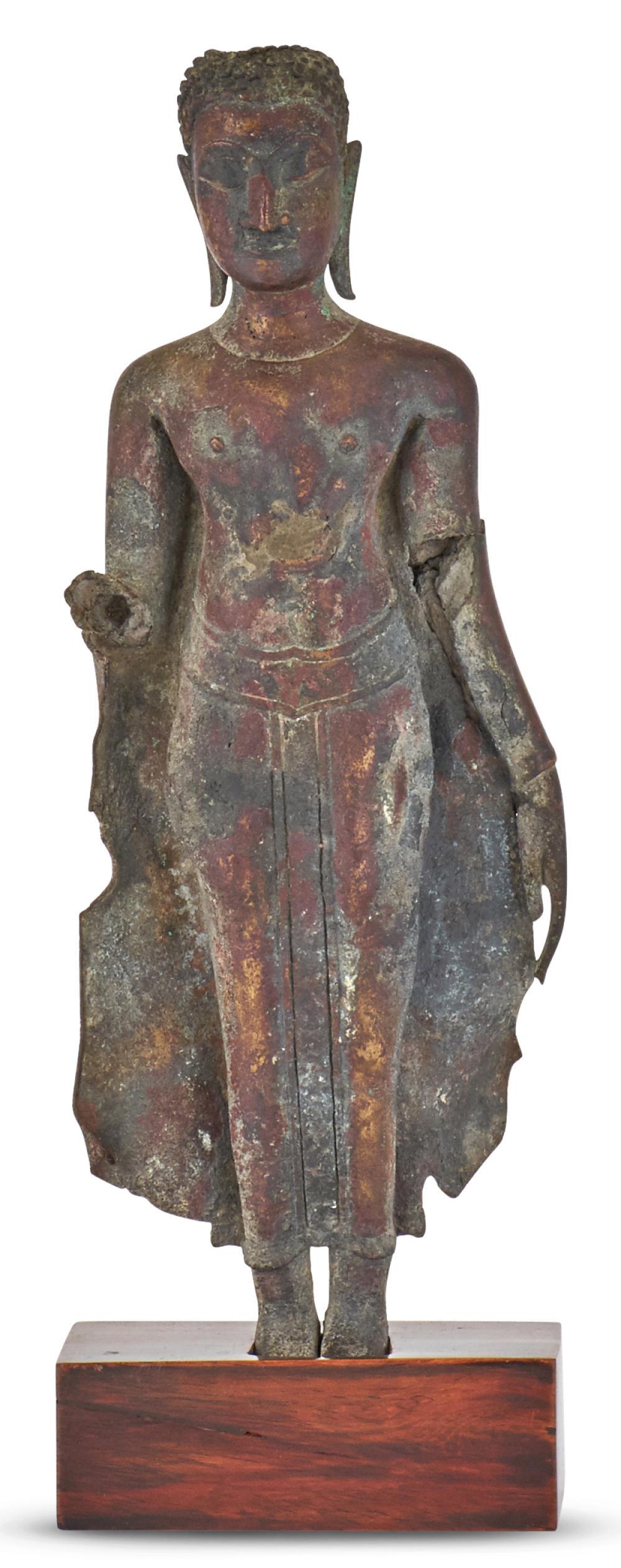 A Thai Bronze Standing Figure of Buddha (1 of 6)