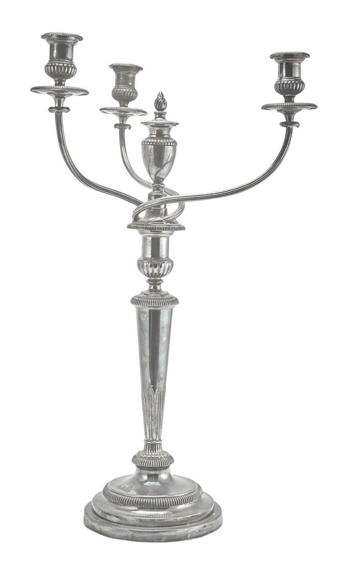 George III Sheffield-Plated Four-Light Candelabrum (1 of 3)