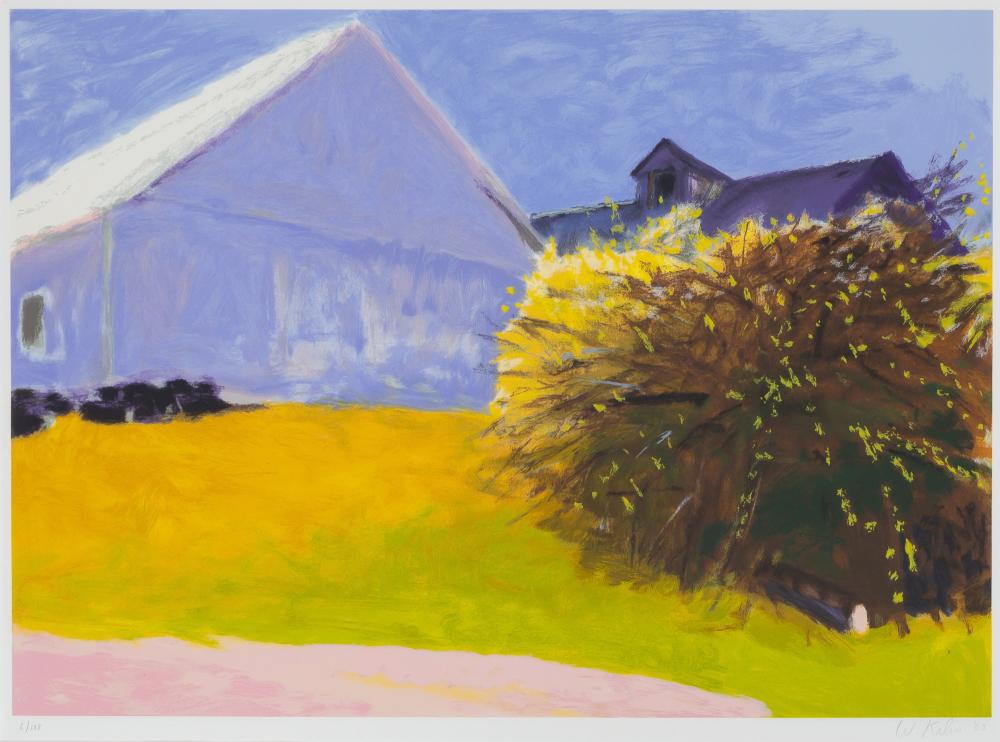 Wolf Kahn BARN AND FORSYTHIA III Color screenprint: Wolf Kahn (1927-2020) BARN AND FORSYTHIA III Color screenprint, 2003, on wove paper, signed, dated and numbered in 6/108 in pencil, printed by Brand X Editions, New York, published by Lincoln Center f