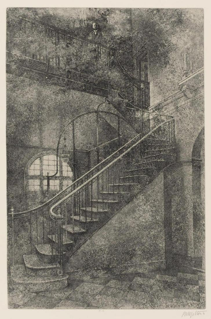 Peter Milton THE JOLLY CORNER Complete set of 21: Peter Milton (b. 1930) THE JOLLY CORNER Complete set of 21 resist-ground etchings and engravings, 1971, on Rives Buff paper, with complete text, the frontispiece signed, dated and inscribed II:2 in pe