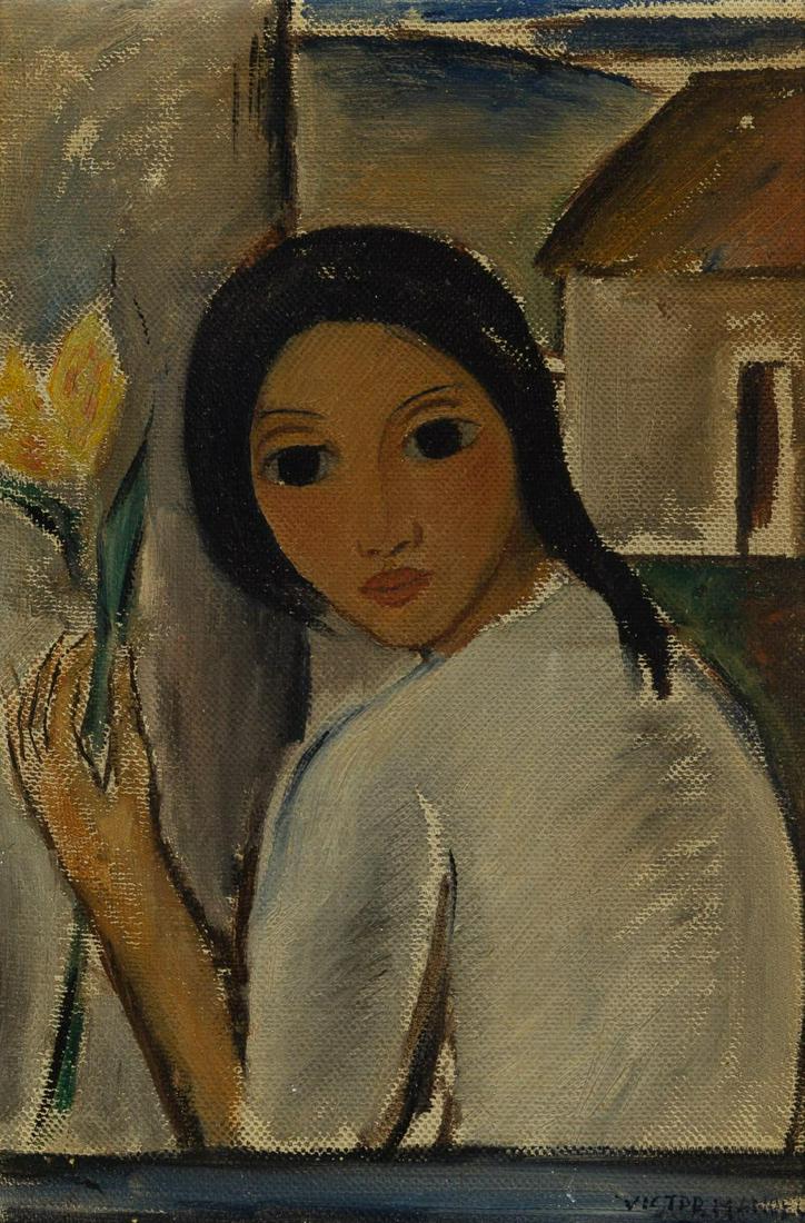Victor Manuel Cuban, 1897-1969 Nina con Flor, 1945 (1 of 4)