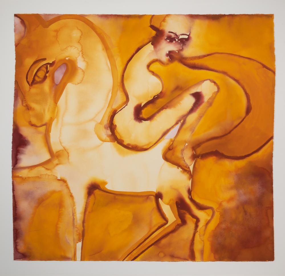 Francesco Clemente Italian, b. 1952 Gayatri (Horses),: Francesco Clemente Italian, b. 1952 Gayatri (Horses), 1993 Watercolor on paper 44 1/2 x 47 1/4 inches (113.1 x 120.1 cm) Provenance: Jablonka Galerie, Cologne C Estate of Nancy Hoguet Tilghman
