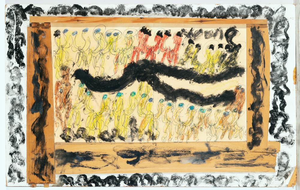 Purvis Young American, 1943-2010 Untitled (Marching (1 of 3)