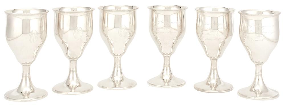 Set of Six Tiffany & Co. Sterling Silver Goblets (1 of 3)