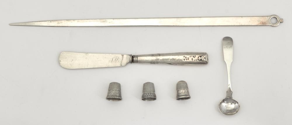 Group of Early American Silver Table Articles (1 of 6)