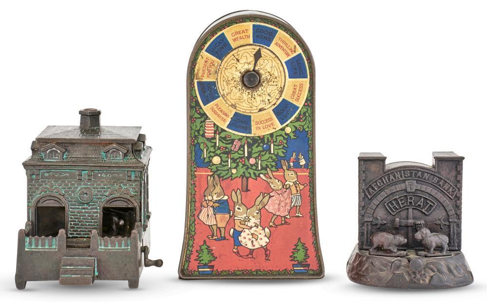 Two Cast Iron Mechanical Banks; Together with a (1 of 7)