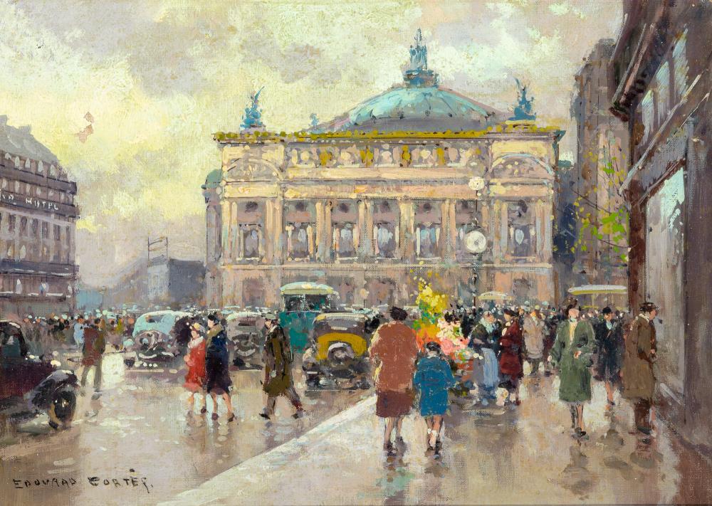 Edouard Leon Cortes French, 1882-1969 L'Opéra,: Edouard Leon Cortes French, 1882-1969 L'Opéra, circa 1949 Signed Edouard Cortes (ll); inscribed 3569 and stamped with copyright statement on the reverse Oil on canvas 13 1/8 x 18 1/8 inches (33.3