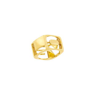 Attributed to Donald Claflin for Tiffany & Co. Gold: Attributed to Donald Claflin for Tiffany & Co. Gold 'Love' Band Ring 18 kt., cut-out letters 'L', 'O', 'V' and 'E', signed Tiffany, partially obscured, ap. 8.2 dwts. Size 7 1/2. C