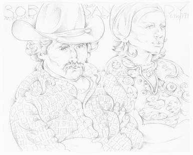 Martin Wong American, 1946-1999 Bob and Sandy, 1977: Martin Wong American, 1946-1999 Bob and Sandy, 1977 Artist's stamp (cl), dated, initialed and inscribed Bob and Sandy/MW January 18th 1977 (uc) Graphite on paper 10 7/8 x 13 5/8 inches (27.6 x 34.6 cm