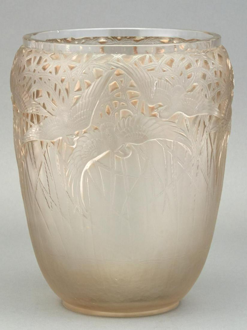 R. Lalique Molded Glass Aigrettes Vase (1 of 6)
