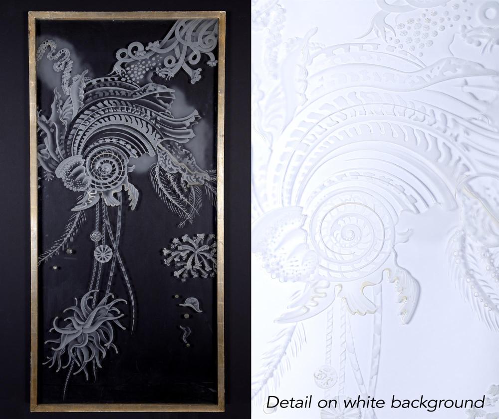 Aquatic-Themed Etched Glass Panel from the First Class (1 of 10)